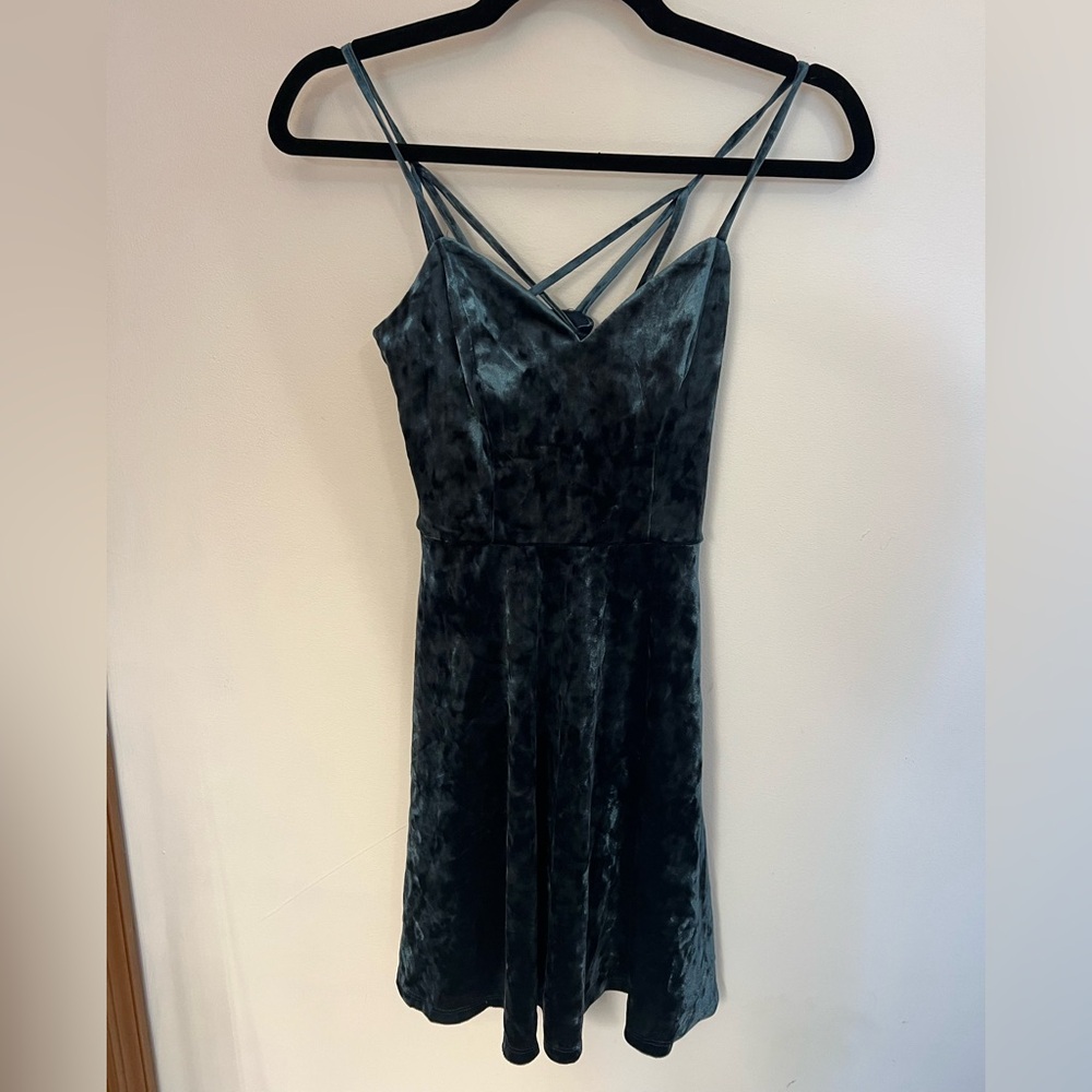 I.N. San Francisco Velvet Cocktail/Homecoming Dress - Teal
